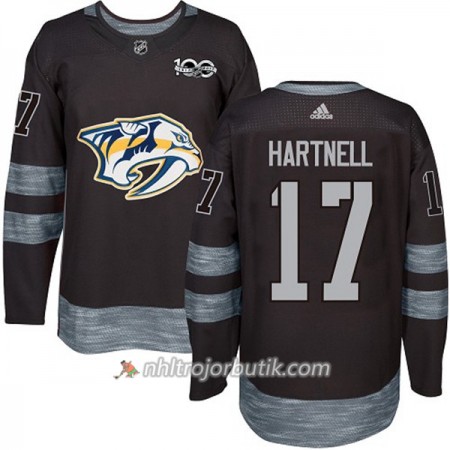 Män Ishockey Nashville Predators Tröja Scott Hartnell 17 1917-2017 100th Anniversary Adidas Svart Authentic